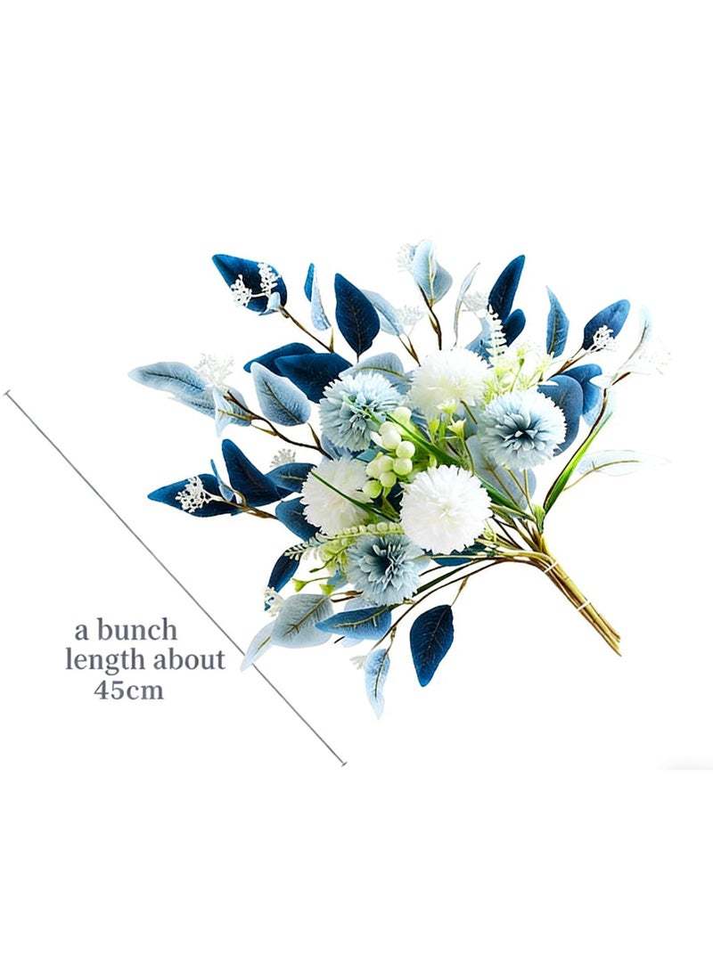 JAYATO Blue and White Hydrangea, Fake  Flowers, Silk Artificial Flowers, Faux Flower Arrangement Suitable for Party, Home Office Decoration, Wedding Flowers, Dining Table Centerpiece (No Vase) - Image 3